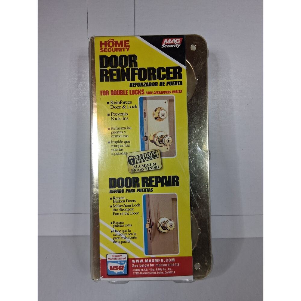 Door Reinforcer for Double Locks - Polished Brass Finish
